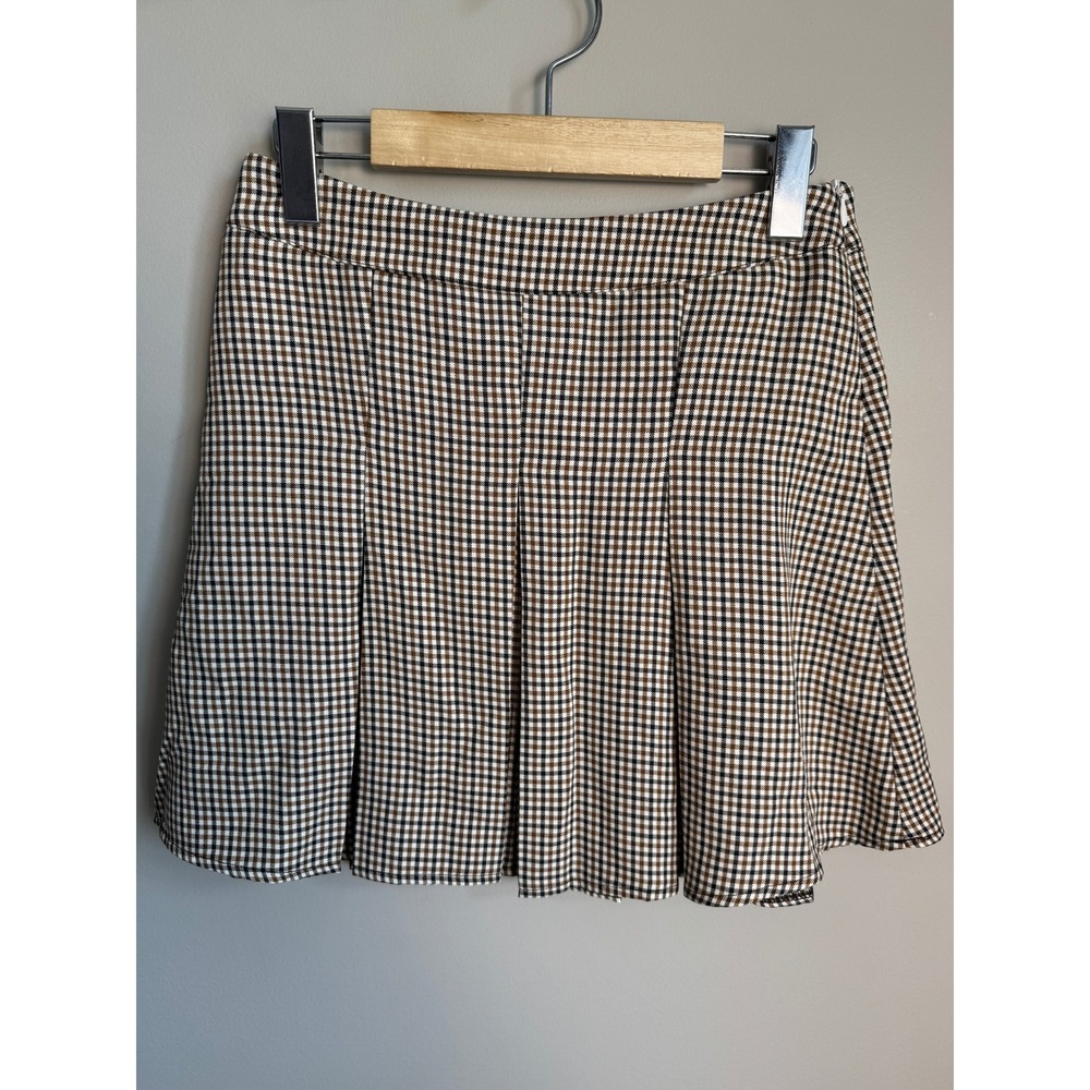 SHEIN Plaid Pleated Mini Skirt S Dark Academia Preppy Schoolgirl Coquette Chic